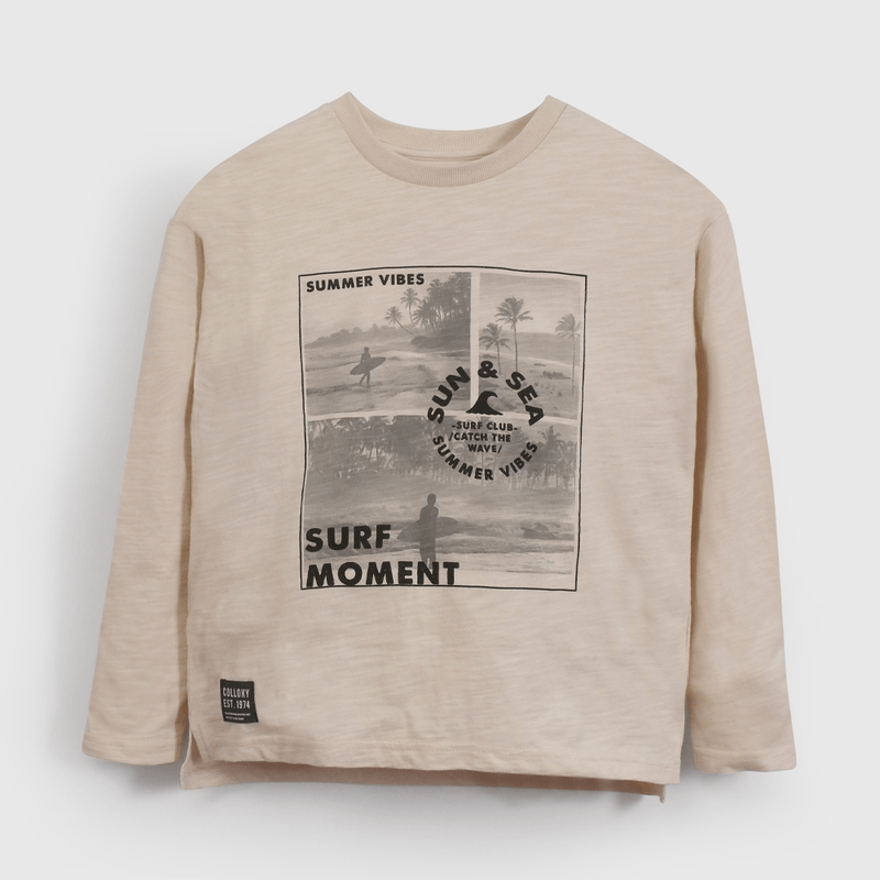 Polera Beige de Niño talla 3 a 12 añoss
