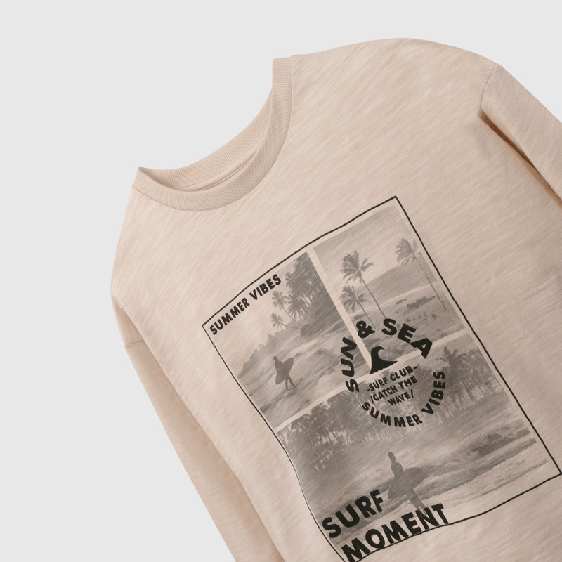 Polera Beige de Niño talla 3 a 12 añoss