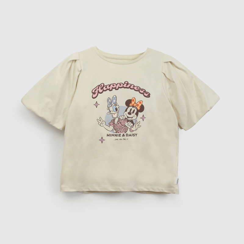 Polera Beige Minnie Daisy de Niña talla 3 a 12 añoss