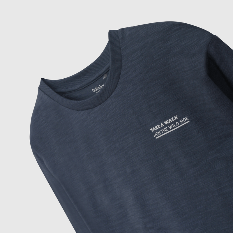 Polera Básica Azul de Niño talla 3 a 12 añoss