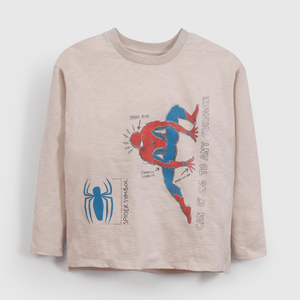 Polera Beige Spiderman de Niño talla 3 a 12 añoss