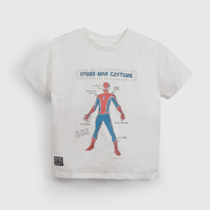 Polera Blanca Spiderman de Niño talla 3 a 12 añoss