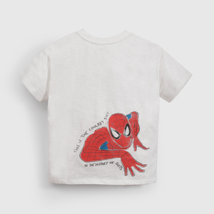 Polera Blanca Spiderman de Niño talla 3 a 12 añoss