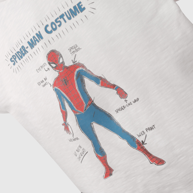 Polera Blanca Spiderman de Niño talla 3 a 12 añoss