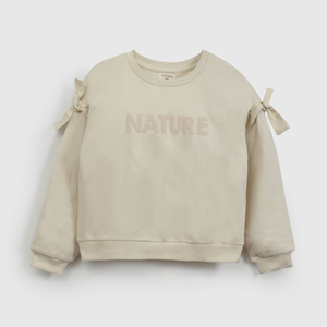 Polerón Beige Nudos  de Niña talla 3 a 12 añoss