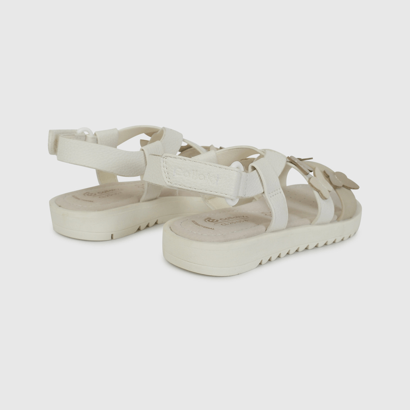 Sandalia Blanca con Aplicación de Mariposas de Caminante talla 21 a 27