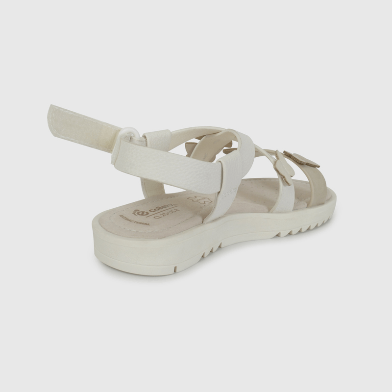 Sandalia Blanca con Aplicación de Mariposas de Caminante talla 21 a 27