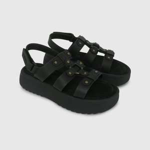 Sandalia Negra con Plataforma de Niño talla 28 a 38
