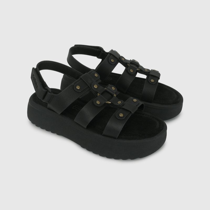Sandalia Negra con Plataforma de Niño talla 28 a 38