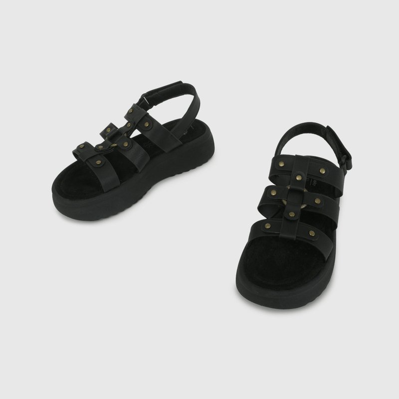 Sandalia Negra con Plataforma de Niño talla 28 a 38