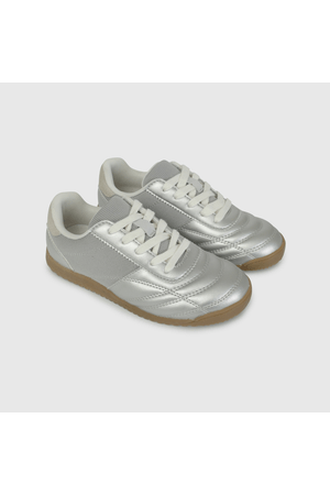 Zapatilla Urbana Metalizada Plateada de Niño talla 28 a 38