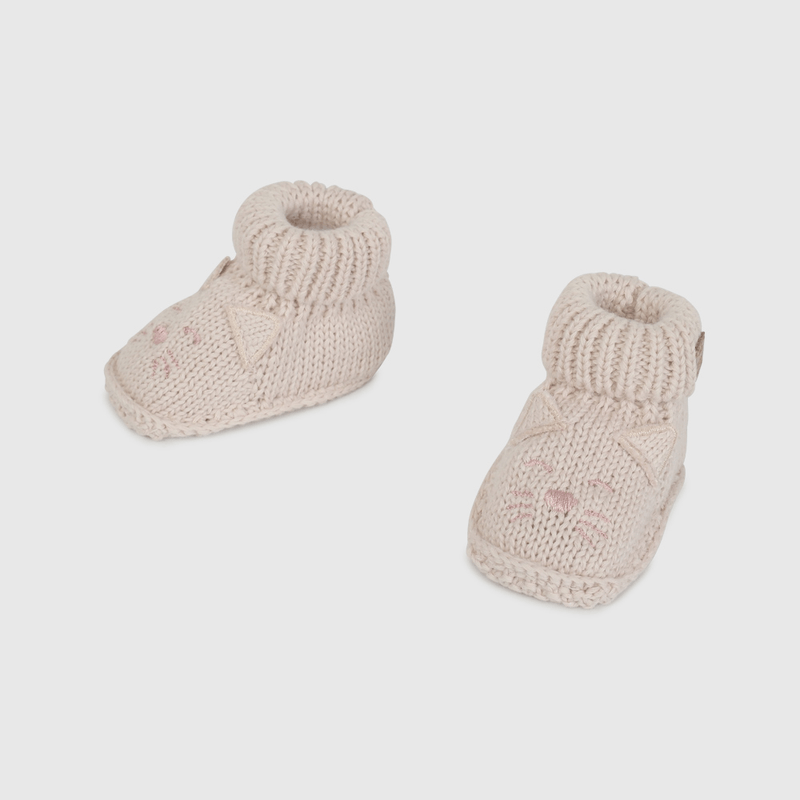 Zapato Tejido Rosado de Gato de Bebé talla 14 a 18