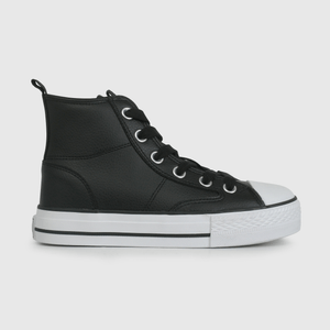 Zapatilla Plataforma Niña Caña Baja Negra Talla 28 al 33