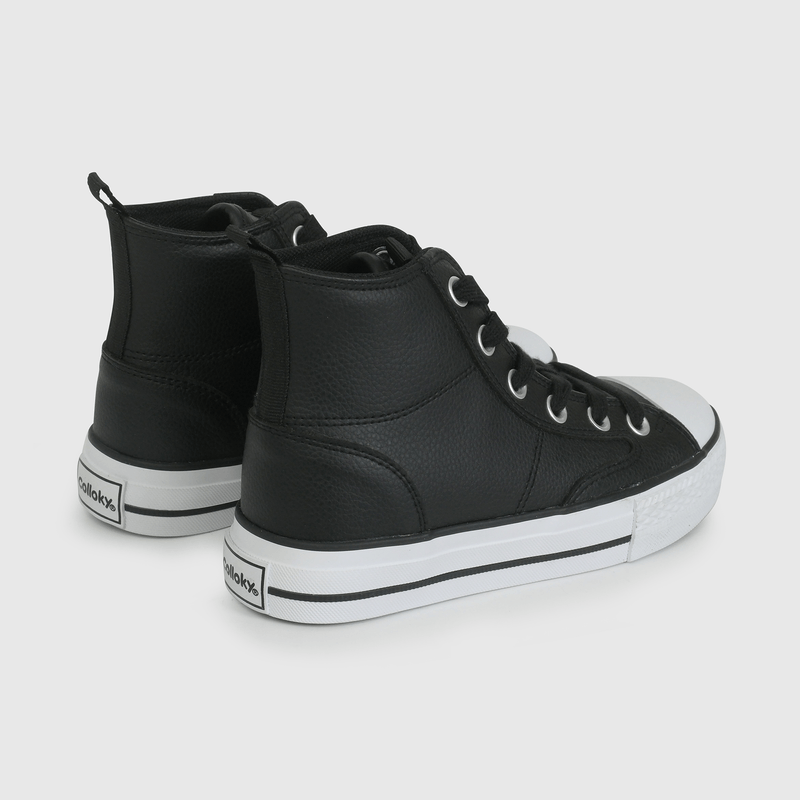 Zapatilla Plataforma Niña Caña Baja Negra Talla 28 al 33