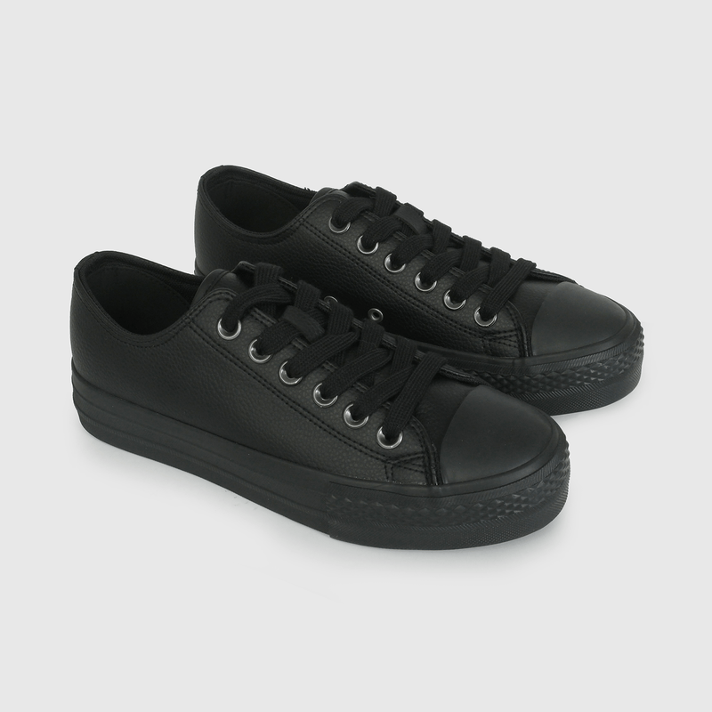 Zapatilla Plataforma Niña Con Cordón Negra Talla 28 al 33