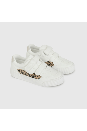 Zapatilla Blanca con Estrella y Animal Print de Niño talla 28 a 38
