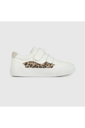 Zapatilla Blanca con Estrella y Animal Print de Niño talla 28 a 38