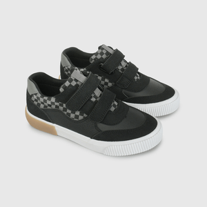 Zapatilla Urbana Negra con Cuadros de Niño talla 28 a 38