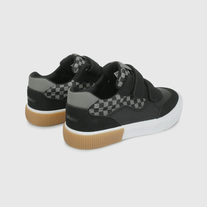 Zapatilla Urbana Negra con Cuadros de Niño talla 28 a 38