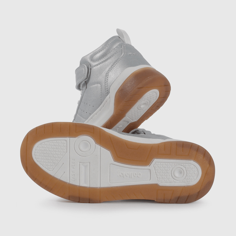 Zapatilla de Luces Metalizada Plateada de Niño talla 28 a 38