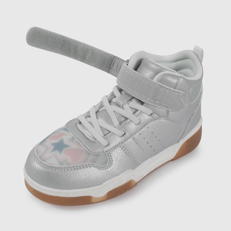 Zapatilla de Luces Metalizada Plateada de Niño talla 28 a 38