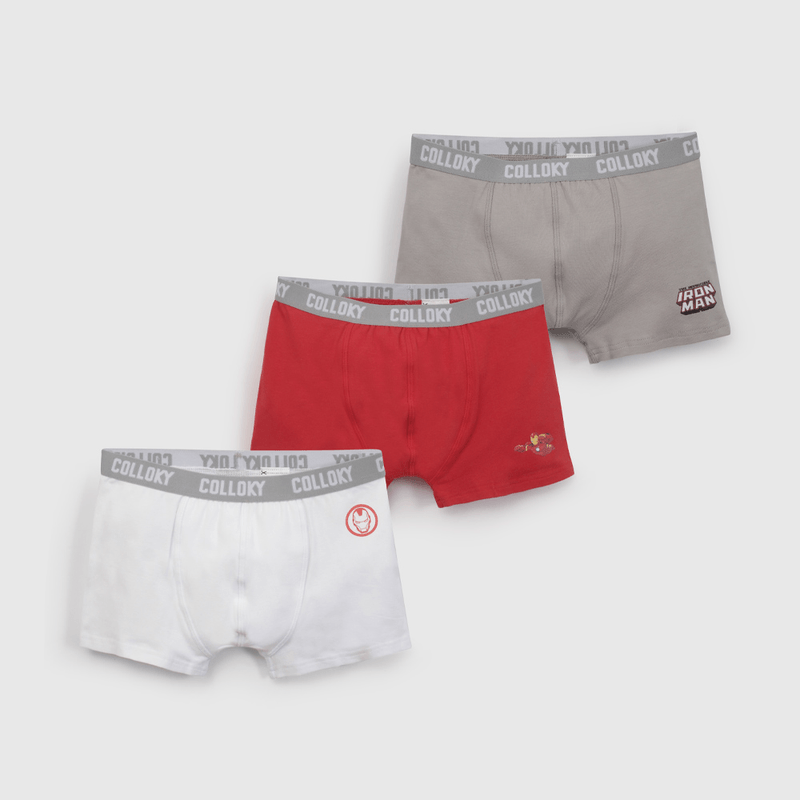 Pack Tres Boxer Iron Man De Niño Rojo talla 2 a 12 añoss