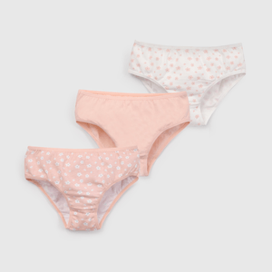 Pack Tres Calzón Rosado Flor de Niño talla 2 a 12 añoss