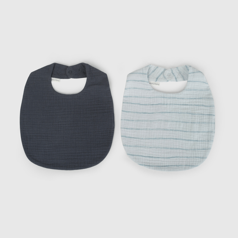 Pack Dos Baberos Impermeable Azul de New born talla Única