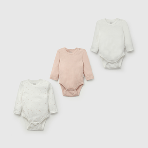 Pack Tres Bodies Rosado de Bebé de New born talla RN a 24M