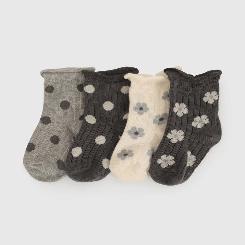 Pack Cuatro Calcetines Puntos de Niña Infantil talla 14/16 a 23/25