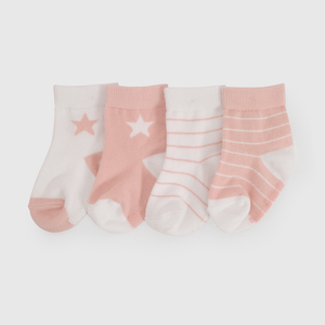 Pack Cuatro Calcetines Estrella de Niña Infantil talla 14/16 a 23/25