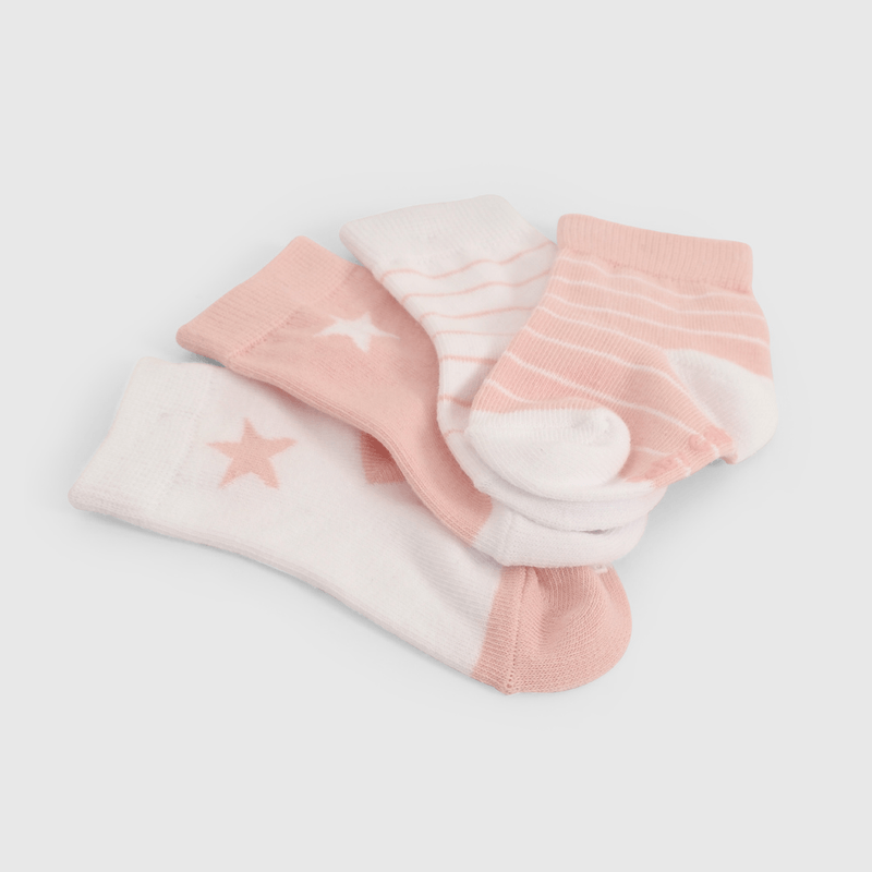 Pack Cuatro Calcetines Estrella de Niña Infantil talla 14/16 a 23/25