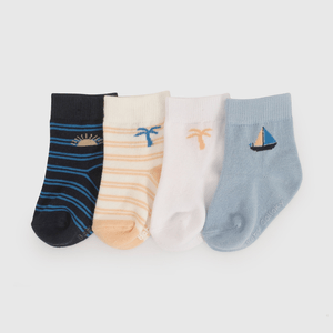 Pack Cuatro Calcetines Playa De Niño Infantil talla 14/16 a 23/25