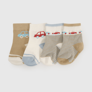 Pack Cuatro Calcetines Auto De Niño Infantil talla 14/16 a 23/25