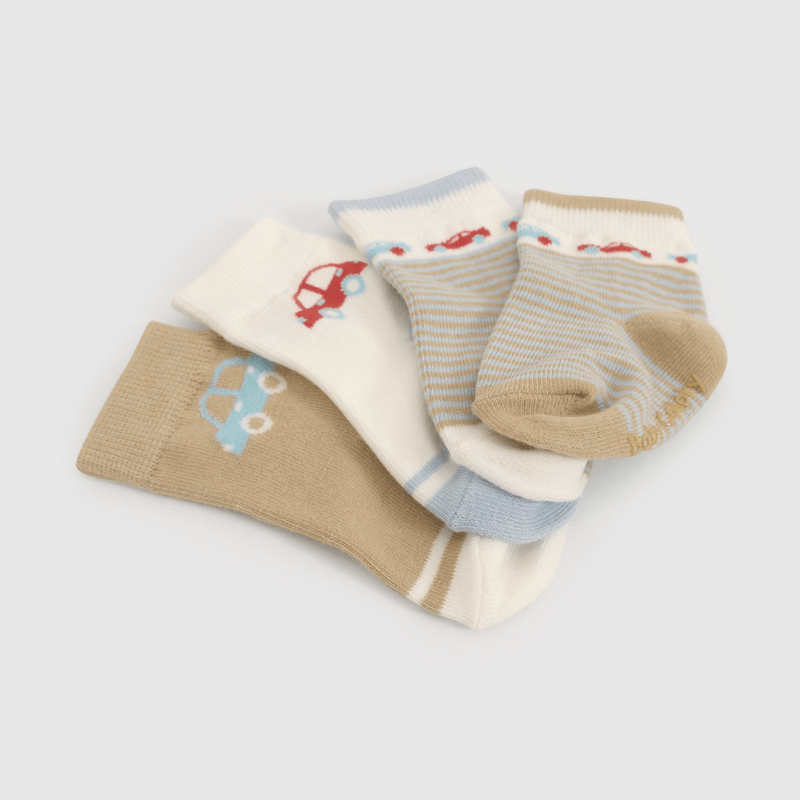 Pack Cuatro Calcetines Auto De Niño Infantil talla 14/16 a 23/25