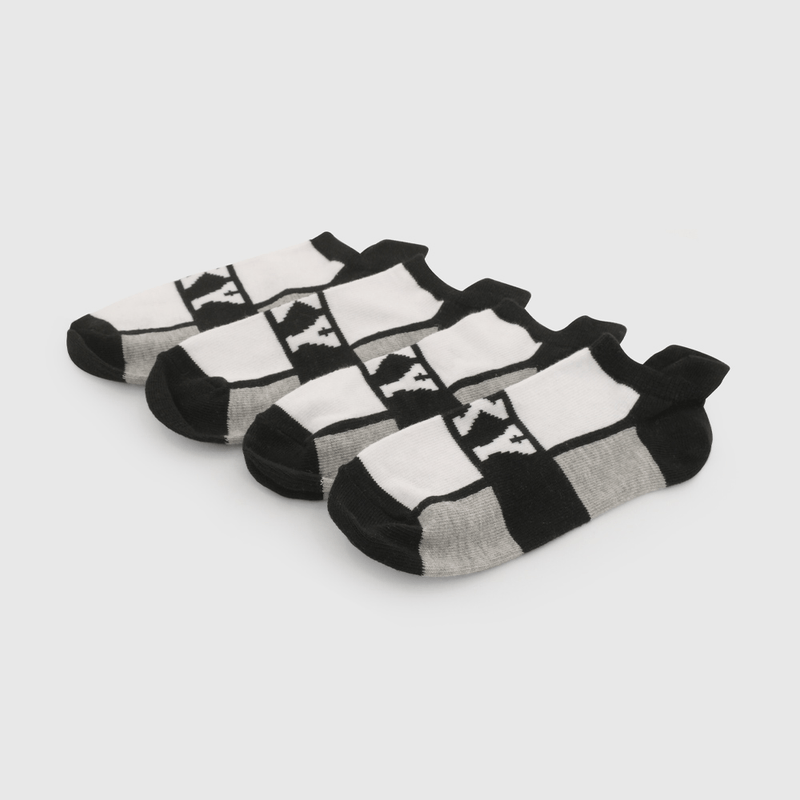 Pack Cuatro Calcetines Cortos Negro De Niño talla 23/25 a 34/37