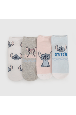 Pack Cuatro Calcetín Lilo Stitch de Niña talla 23/25 a 34/37