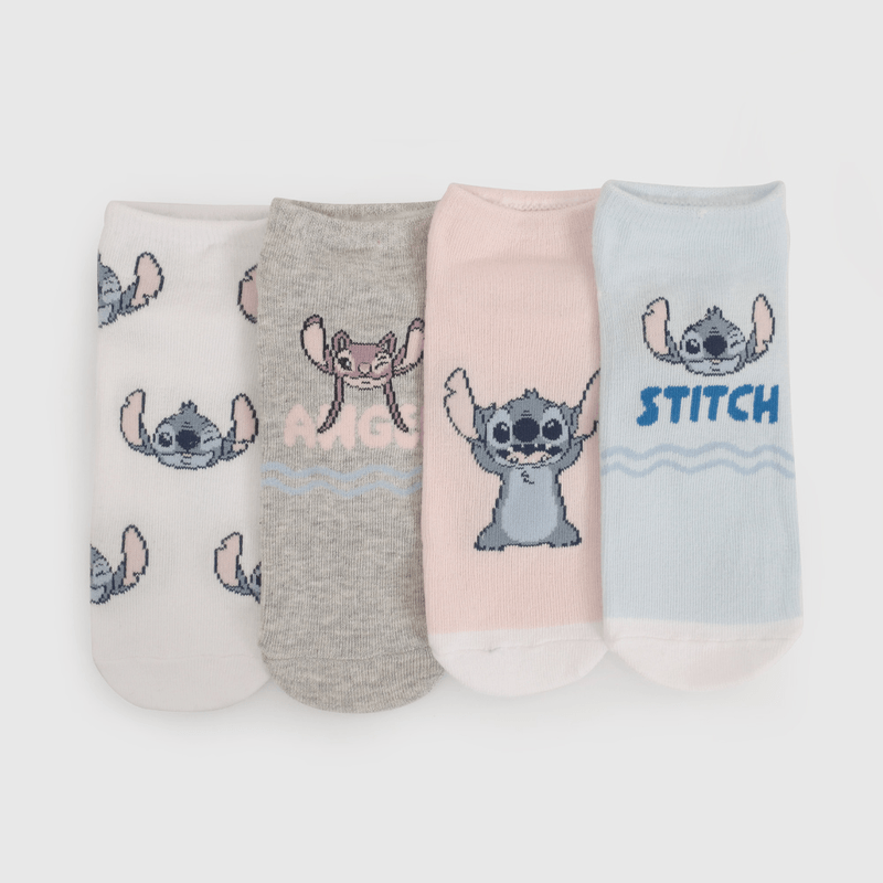 Pack Cuatro Calcetín Lilo Stitch de Niña talla 23/25 a 34/37