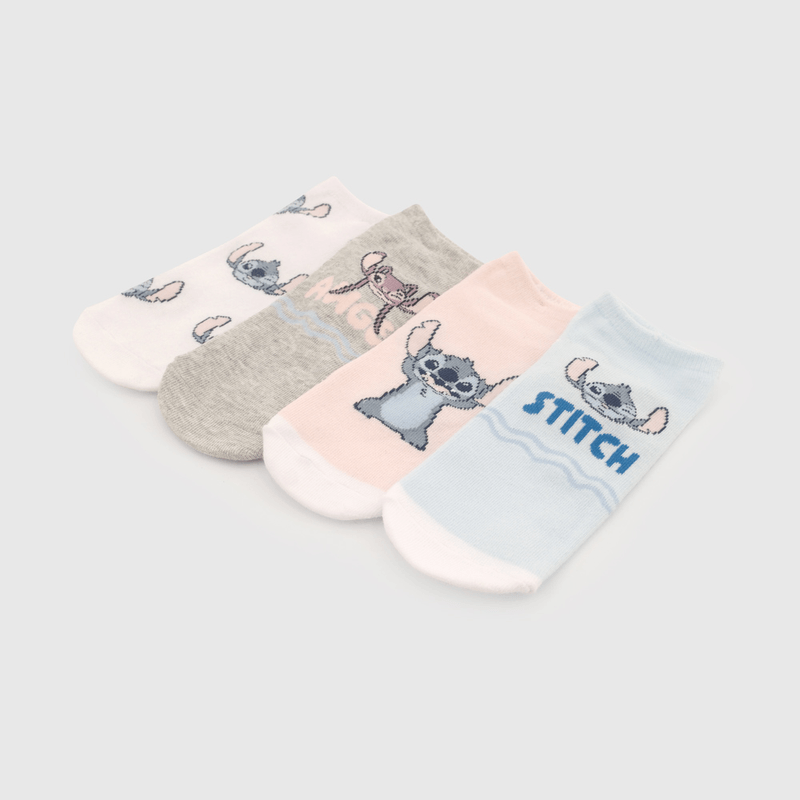 Pack Cuatro Calcetín Lilo Stitch de Niña talla 23/25 a 34/37
