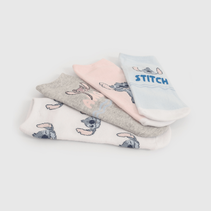 Pack Cuatro Calcetín Lilo Stitch de Niña talla 23/25 a 34/37