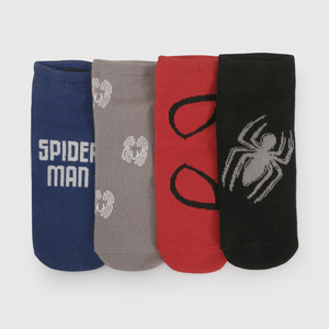 Pack Cuatro Calcetín Spiderman de Niño talla 23/25 a 34/37