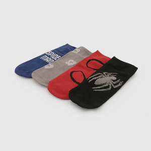 Pack Cuatro Calcetín Spiderman de Niño talla 23/25 a 34/37