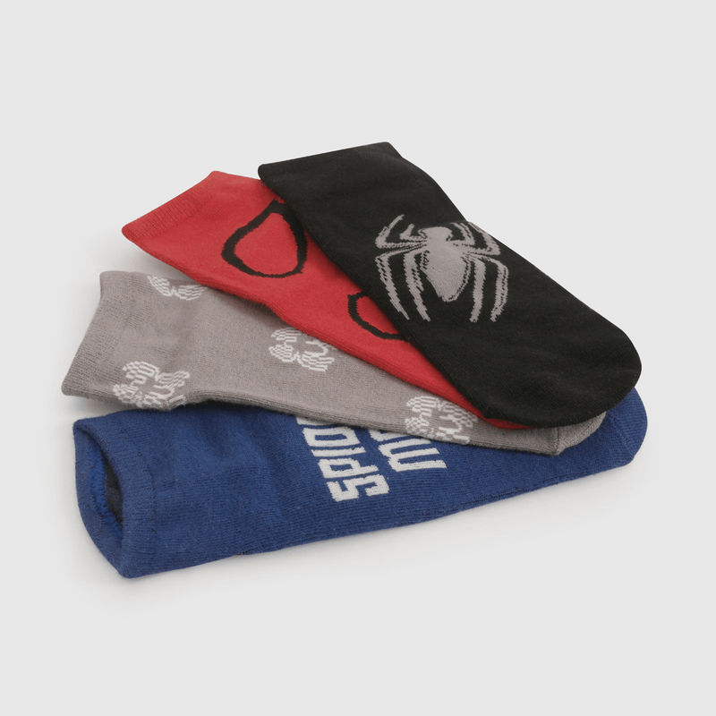 Pack Cuatro Calcetín Spiderman de Niño talla 23/25 a 34/37
