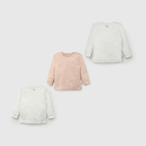 Pack Tres Camisetas Rosado de Bebé de New born talla 0/3 M a 12/24M