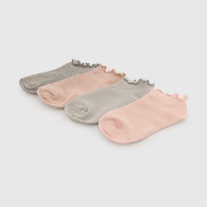 Pack Cuatro Calcetines Multicolor de Niña talla 23/25 a 34/37