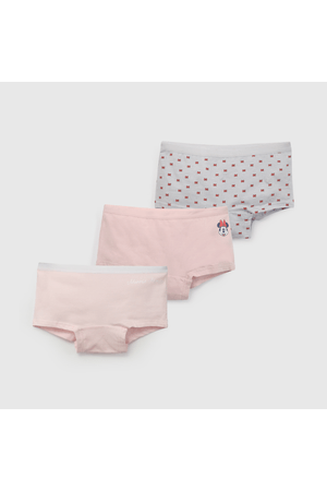 Pack Tres Calzón Rosado Minnie de Niño talla 2 a 12 añoss