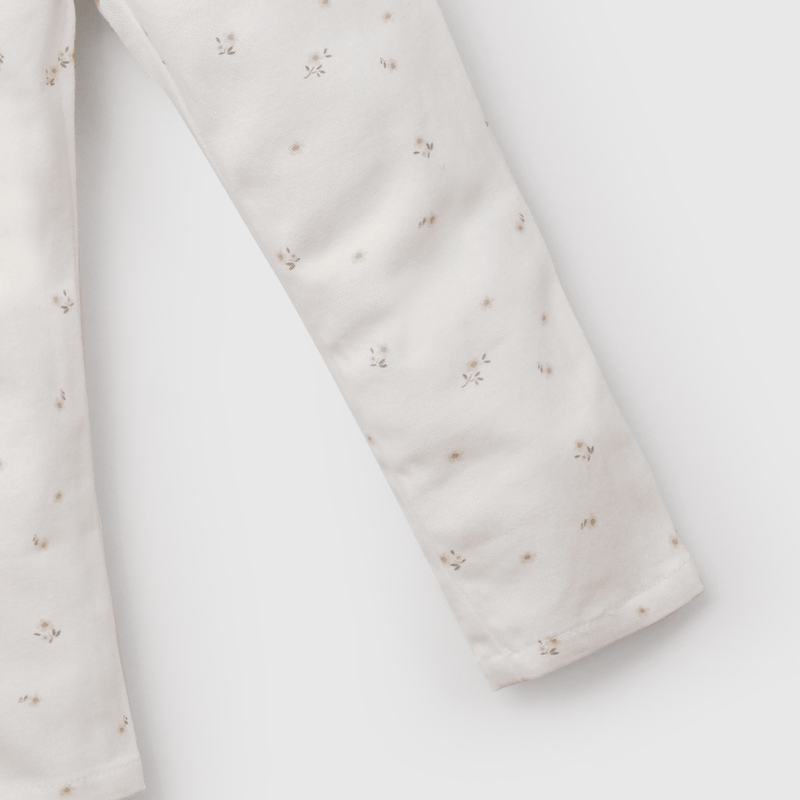 Pantalón Blanco Flores de Niña Infantil talla 3/6 M a 24m/36 M