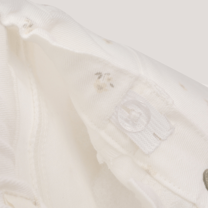 Pantalón Blanco Flores de Niña Infantil talla 3/6 M a 24m/36 M