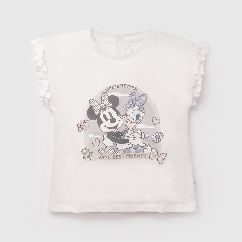 Polera Blanca Minnie Y Daisy de Niña Infantil talla 3/6 M a 24m/36 M