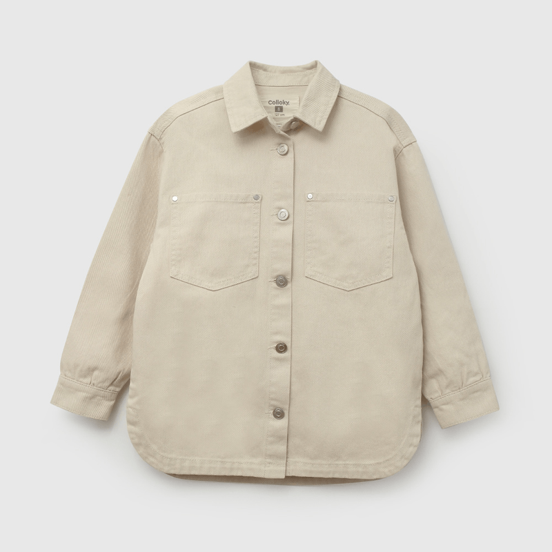 Sobre Camisa Beige  de Niña talla 3 a 12 añoss